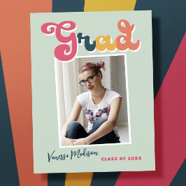 Trendy Retro Style  Afstuderen 1 Foto Briefkaart