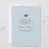 Trendy Retro Style Boho Blue 3 Foto Afstudeerder Aankondiging (Achterkant)