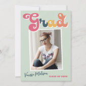 Trendy Retro Style  Boho Colors Afstudeerder Foto Aankondiging (Voorkant)