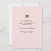 Trendy Retro Style  Boho Pink 3 Foto Afstudeerder Aankondiging (Achterkant)