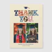 Trendy Retro Typografie Foto Afstuderen Bedankt (Voorkant)