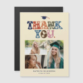 Trendy Retro Typografie Foto Afstuderen Bedankt (Voorkant / Achterkant)