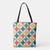 Trendy Retro Vintage Patroon Monogram Tote Bag (Achterkant)