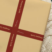 Trendy Retro Vrolijk Kerstfeest Custom Name Red Satijnen Lint