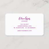 Trendy Retro Waves 70's Roze Magenta Paars Visitekaartje (Achterkant)