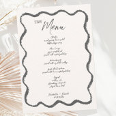Trendy Retro Wavy Squiggle Handgeschreven bruiloft Menu