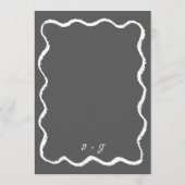 Trendy Retro Wavy Squiggle Handgeschreven bruiloft Menu (Achterkant)