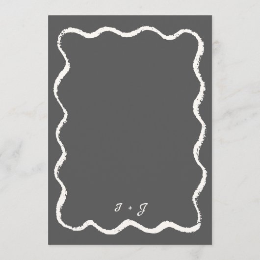 Trendy Retro Wavy Squiggle Handgeschreven bruiloft Menu (Achterkant)