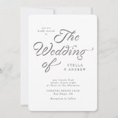 Trendy Ribbon Elegant Script Wedding Invitation Kaart (Voorkant)