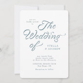 Trendy Ribbon Elegant Script Wedding Invitation Kaart (Voorkant)