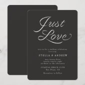 Trendy Ribbon Elegant Script Wedding Invitation Kaart (Voorkant / Achterkant)