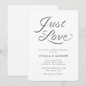 Trendy Ribbon Elegant Script Wedding Invitation Kaart (Voorkant / Achterkant)