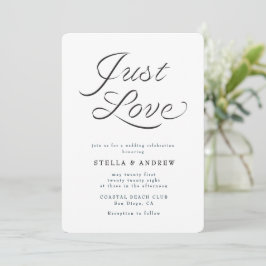 Trendy Ribbon Elegant Script Wedding Invitation Kaart