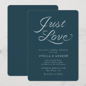 Trendy Ribbon Elegant Script Wedding Invitation Kaart (Voorkant / Achterkant)