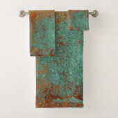 Trendy Rich Copper Patina Metallic Bad Handdoek (Insitu)