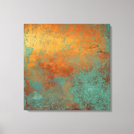 Trendy Rich Copper Patina Metallic Canvas Afdruk (Voorkant)