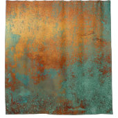 Trendy Rich Copper Patina Metallic Douchegordijn (Voorkant)