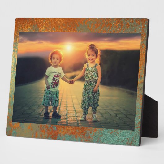 Trendy Rich Copper Patina Metallic Fotoplaat (Zijkant)