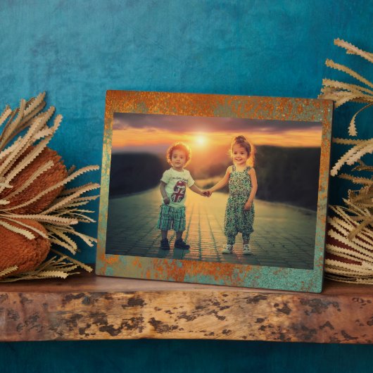 Trendy Rich Copper Patina Metallic Fotoplaat (Zijkant)