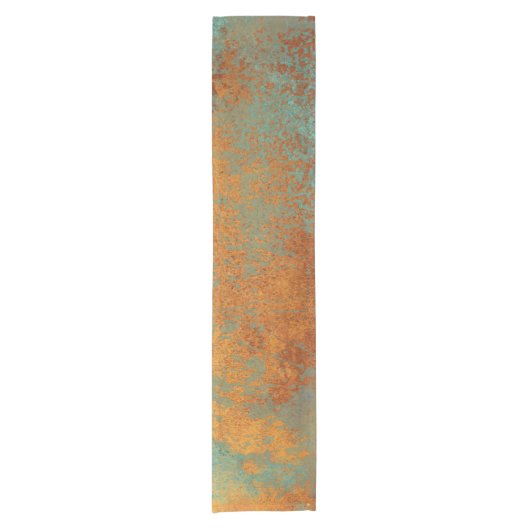 Trendy Rich Copper Patina Metallic Korte Tafelloper (Voorkant)