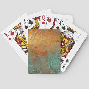 Trendy Rich Copper Patina Metallic Pokerkaarten