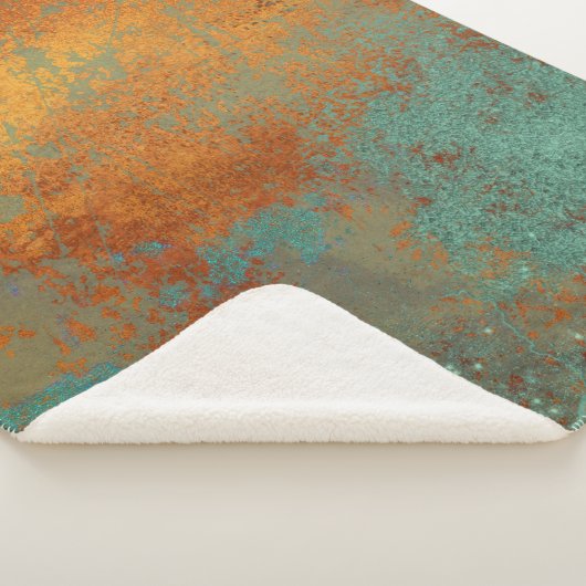 Trendy Rich Copper Patina Metallic Sherpa Deken (3/4)