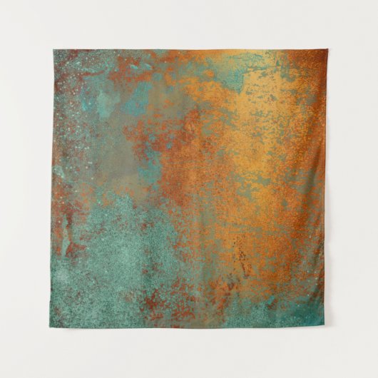 Trendy Rich Copper Patina Metallic Wandkleed (Voorkant (horizontaal))