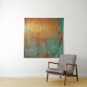 Trendy Rich Copper Patina Metallic Wandkleed (In situ)