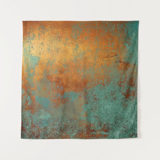 Trendy Rich Copper Patina Metallic Wandkleed (Voorkant)