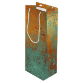Trendy Rich Copper Patina Metallic Wijn Cadeautas (Voorkant Gekanteld)