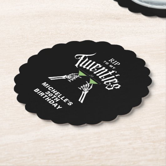 Trendy RIP voor mijn 20ste verjaardagsfeestje Kartonnen Onderzetters (Gekanteld)