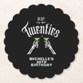 Trendy RIP voor mijn 20ste verjaardagsfeestje Kartonnen Onderzetters (Voorkant)