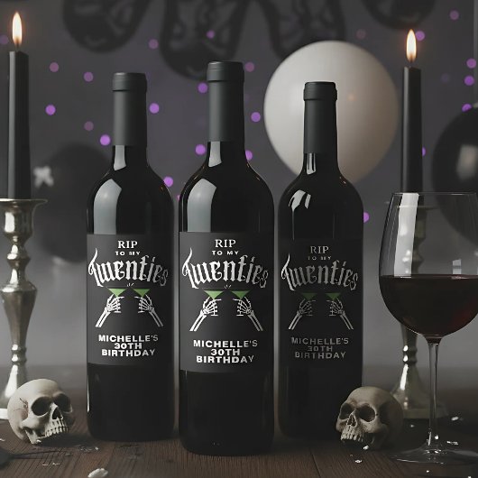 Trendy RIP voor mijn 20ste verjaardagsfeestje Wijn Etiket