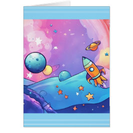 Trendy Rocket Ship Wenskaart