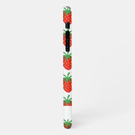 Trendy rode aardbei print custom Zazzle Basic iPhone Hoesje (Linkerkant)