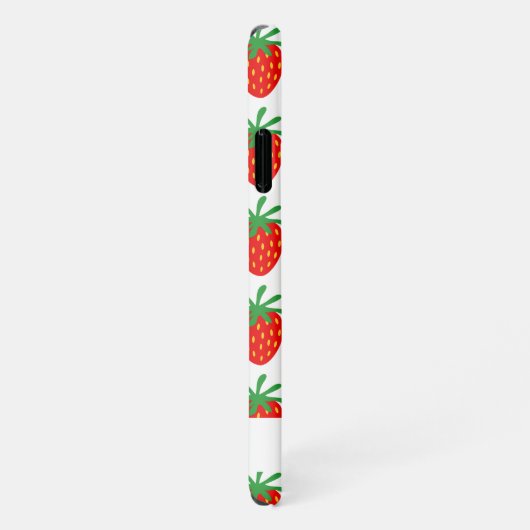Trendy rode aardbei print custom Zazzle Basic iPhone Hoesje (Rechterkant)