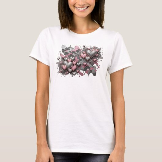 Trendy rode ABSTRACTE KUNST Kunstprint T-shirt (Voorkant)