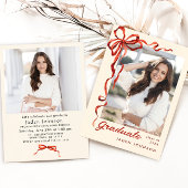 Trendy Rode Boog Lint 2 FOTO Afstudeerfeest Kaart