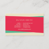 Trendy Rode en Groene Blogger Social Media Visitekaartje (Achterkant)