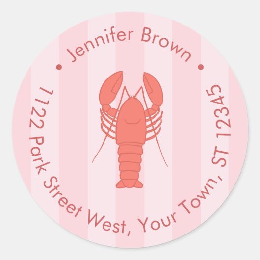 Trendy rode en roze kreeft Vrijgezellenfeest Ronde Sticker (Voorkant)