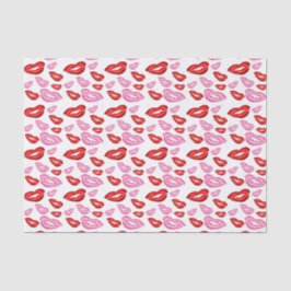 Trendy rode en roze lippenstift afdrukken tissuepapier