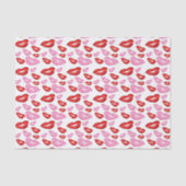 Trendy rode en roze lippenstift prints tissuepapier (Voorkant)