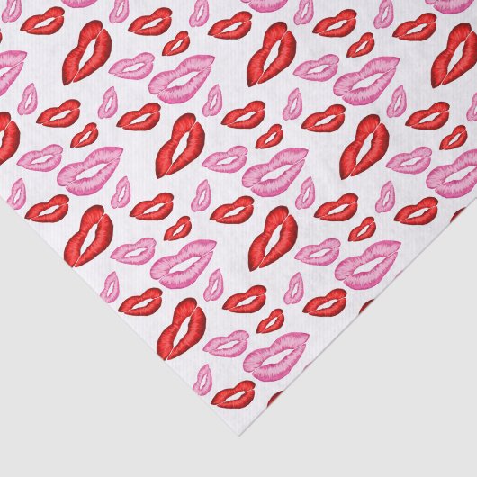 Trendy rode en roze lippenstift prints tissuepapier (Detail)