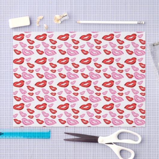 Trendy rode en roze lippenstift prints tissuepapier (Craft)