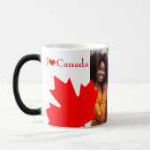 Trendy rode esdoorn bladeren Ik hou van Canada Fot Magische Mok (Links)