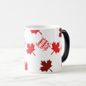 Trendy rode esdoorn laat Happy Canada Day Magische Mok (Voorkant rechts)