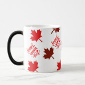 Trendy rode esdoorn laat Happy Canada Day Magische Mok (Links)