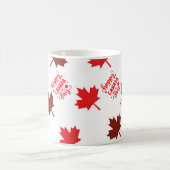 Trendy rode esdoorn laat Happy Canada Day Magische Mok (Center)