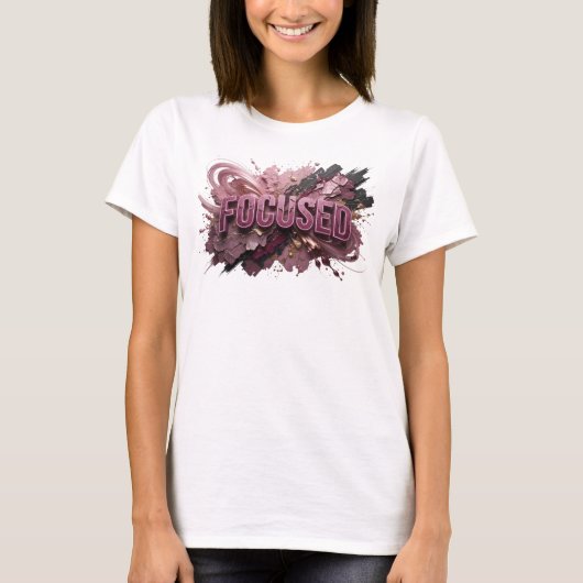 Trendy Rode FOCUSED Grafische T-shirt (Voorkant)