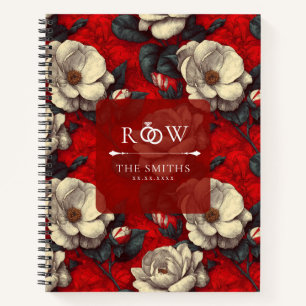Trendy Rode Gardenia's Fantasie Rustieke Bruiloft Notitieboek